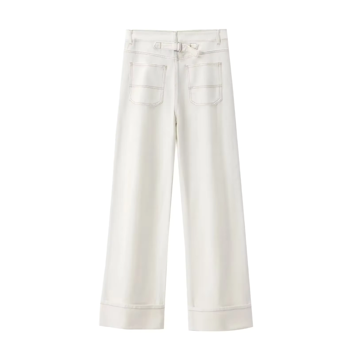 Rabiya - Wijde damesjeans met vintage gesp en hoge taille