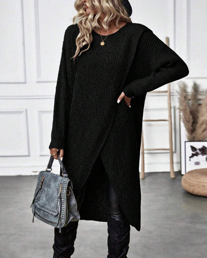 Olga - Oversized Effen Sweaterjurk