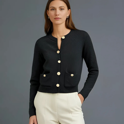Laurie - Grijs Chic vest met knopen