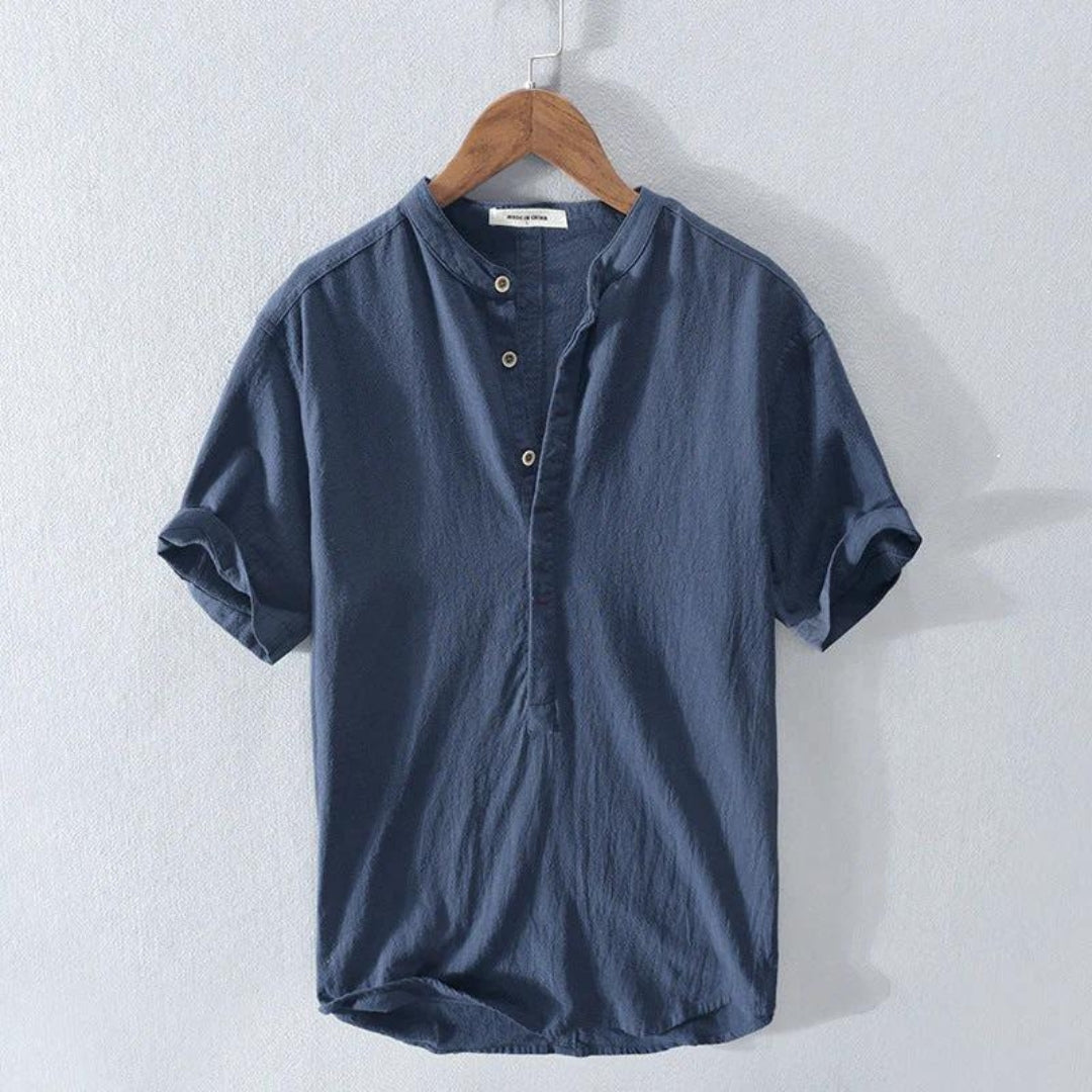 Luke – heren shirt met korte mouwen en knoopsluiting