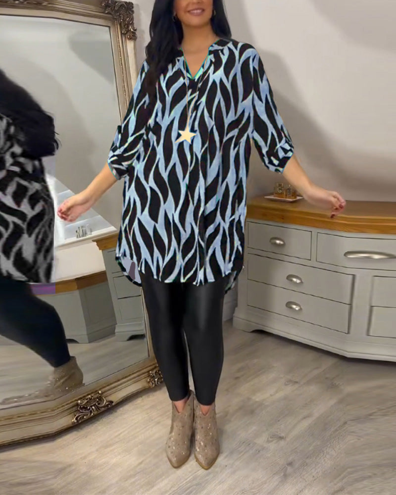 Alana – Luxe tuniek met dynamisch grafisch patroon