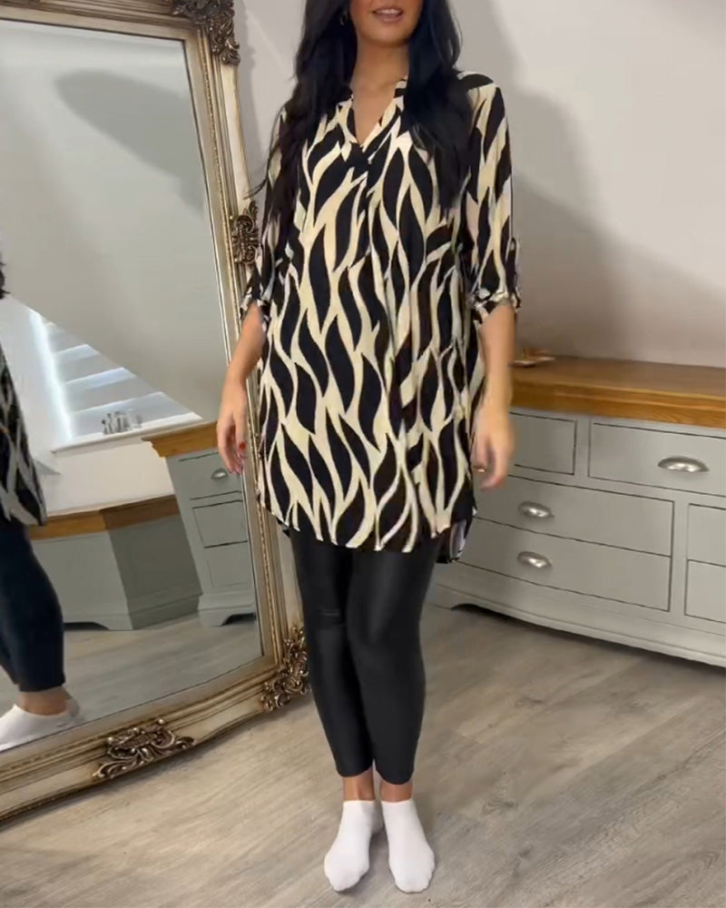 Alana – Luxe tuniek met dynamisch grafisch patroon