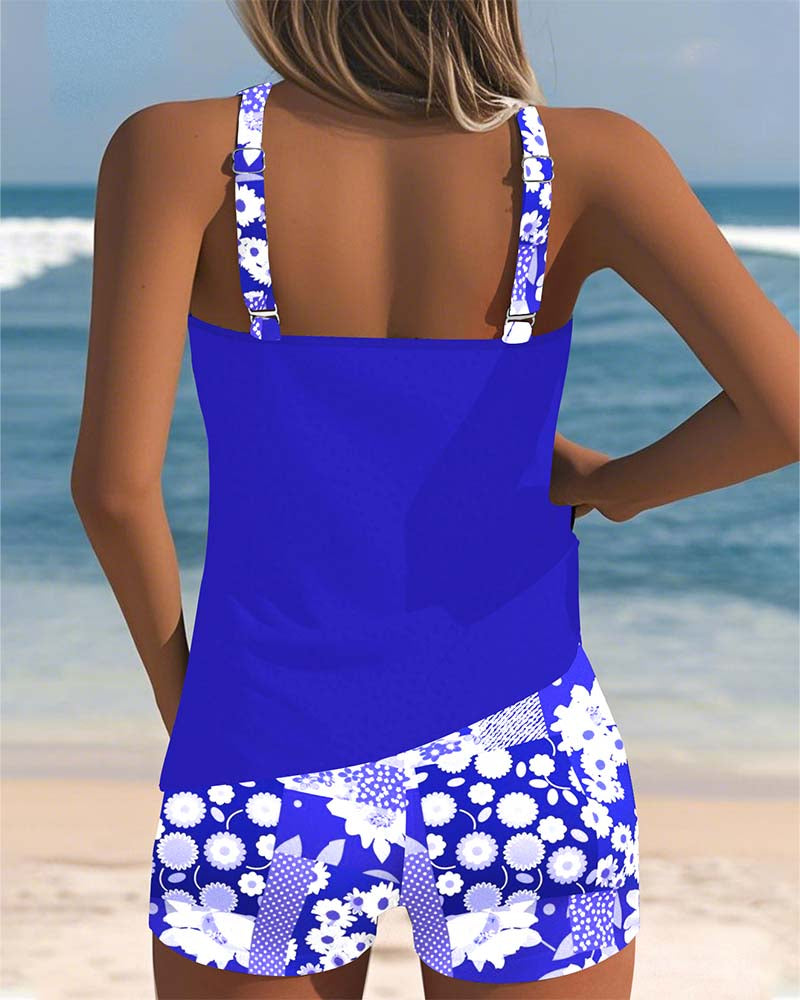 Avice - Dames sportieve tanktop-set met bloemenprint