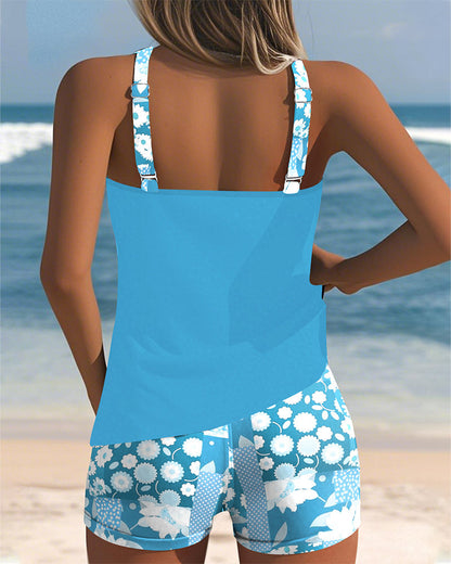 Avice - Dames sportieve tanktop-set met bloemenprint