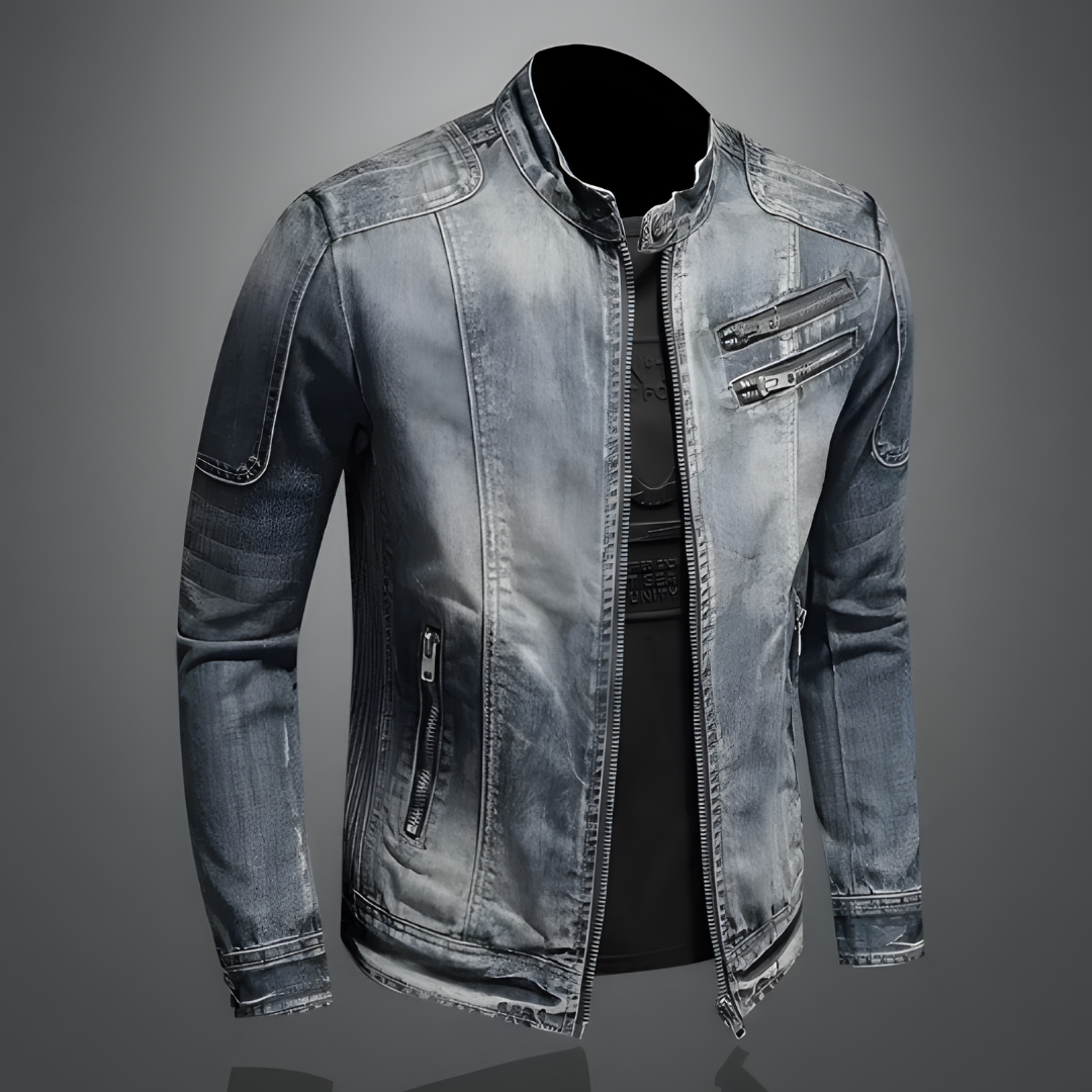 Camilo - Denim herenjas met details van rits