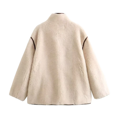 Janela - Dames fleece jas met staande kraag