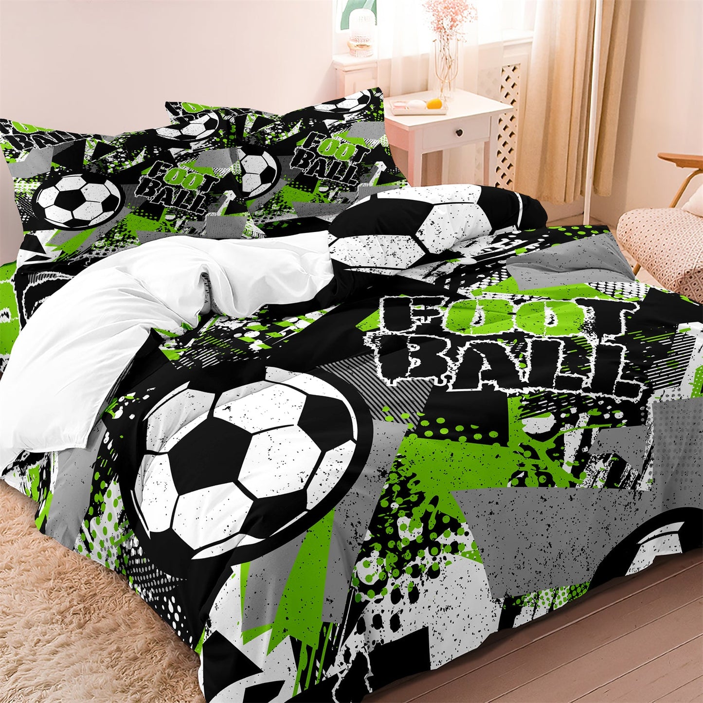 CoolCovers - Voetbal kinderdekbed Dekbedovertrek Beddengoed Set