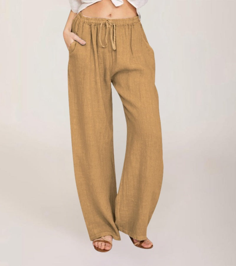 Geneviève - Luchtige high waist damesbroek met rechte pijpen