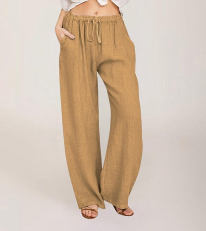 Geneviève - Luchtige high waist damesbroek met rechte pijpen