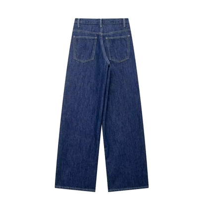 Nonna - Baggy jeans met kromme taille donker denim