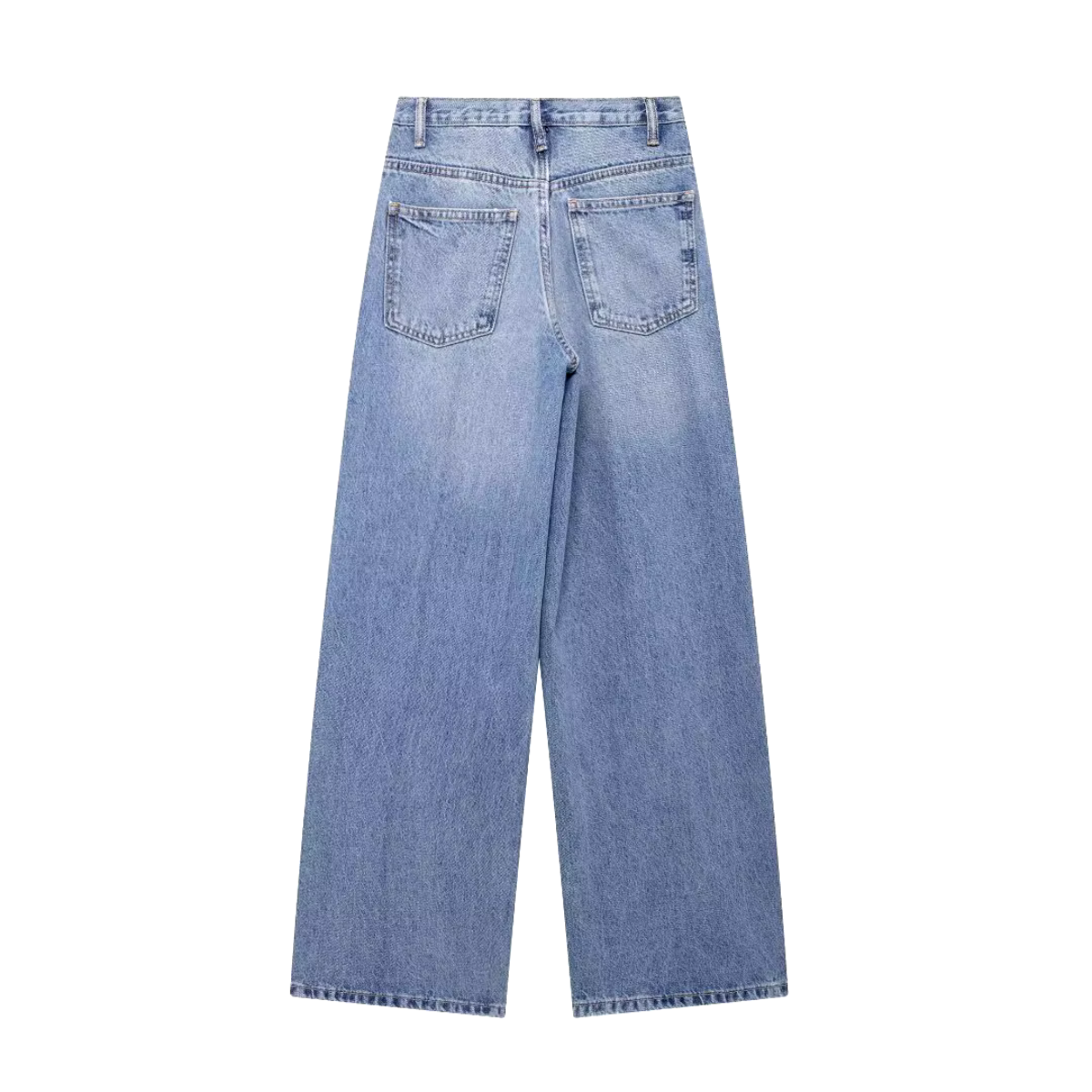 Avrila - Stijlvolle dames baggy jeans met kromme taille licht denim