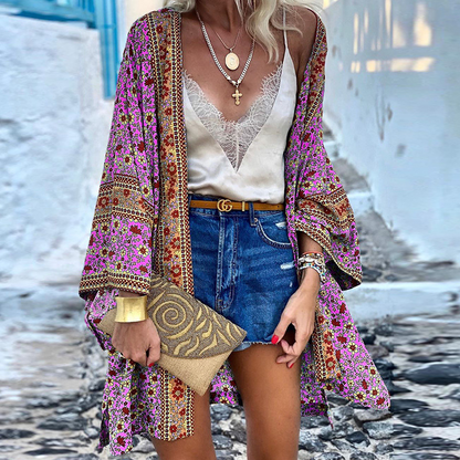 Ziraili - Bohemian breeze gebloemd kimono vest voor dames