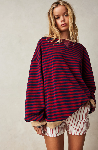 Lagoona - Gestreepte oversized trui voor dames