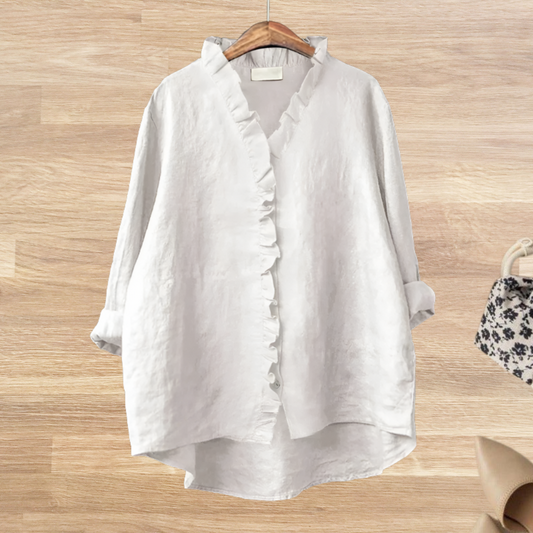 Lysandra - Losvallende blouse met ruffle kraag voor dames