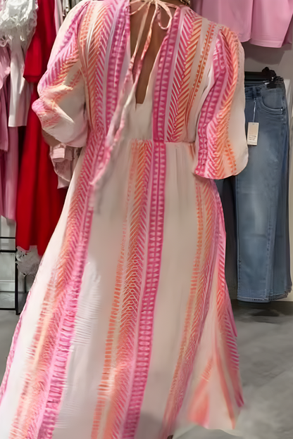 Delanna – Dames zomerjurk met v-hals en zwierige pasvorm