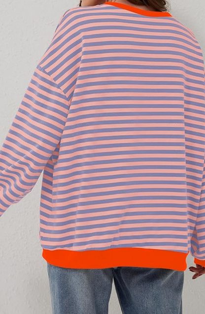 Lagoona - Gestreepte oversized trui voor dames