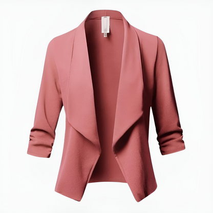 Adelheid - Damesblazer met open voorkant en driekwart mouwen