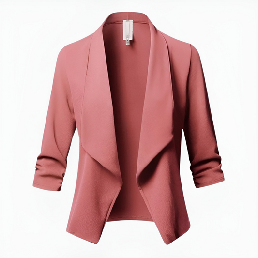 Adelheid - Damesblazer met open voorkant en driekwart mouwen