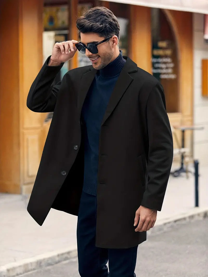 Lindo - Heren trenchcoat met één rij knopen