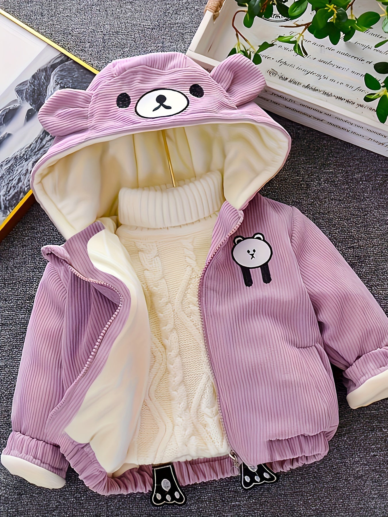 Kinder winter corduroy jas met capuchon - Ethan