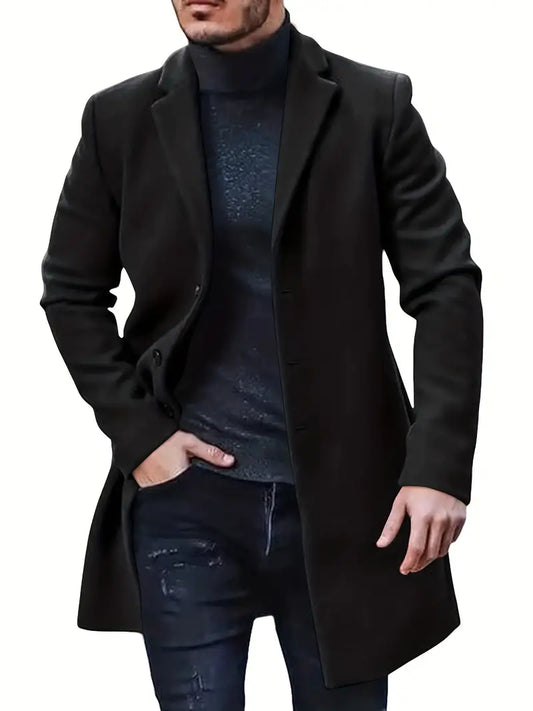 Lindo - Heren trenchcoat met één rij knopen