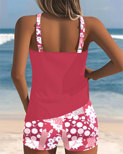 Avice - Dames sportieve tanktop-set met bloemenprint