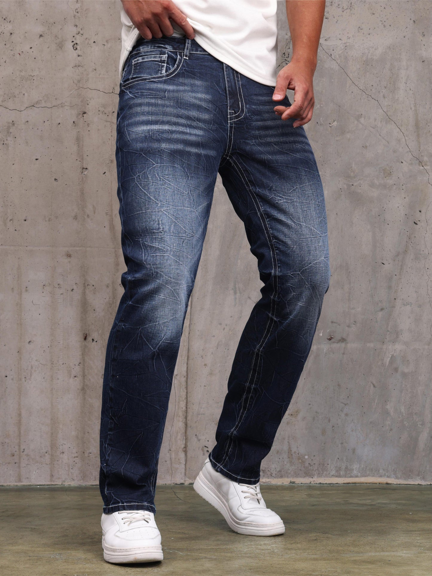 Heren Denim Normale Pasvorm Stretch Jeans - Ethan