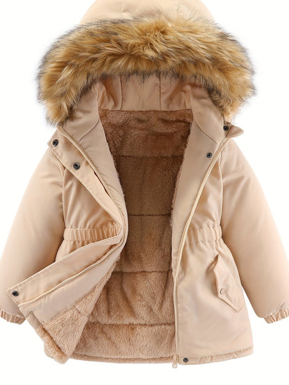 Gewatteerde winterparka met imitatiebont voor meisjes - Jezen