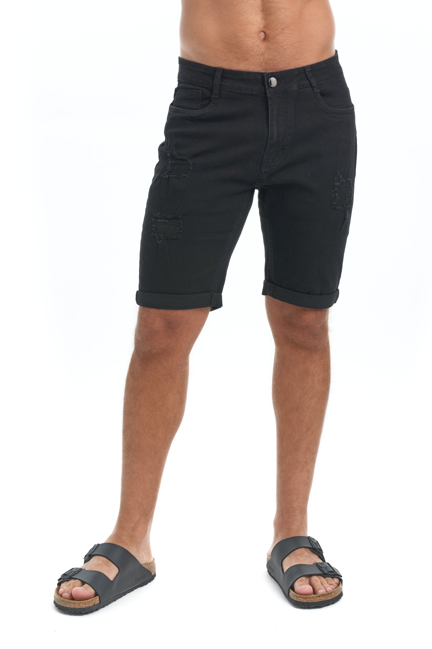 Burke - Verweerde denim shorts