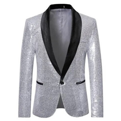 Scipio - Pailletten blazer met satijnen revers