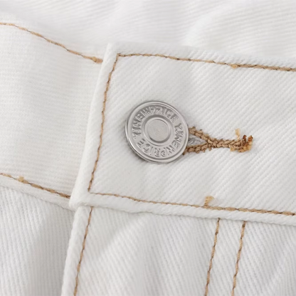 Rabiya - Wijde damesjeans met vintage gesp en hoge taille