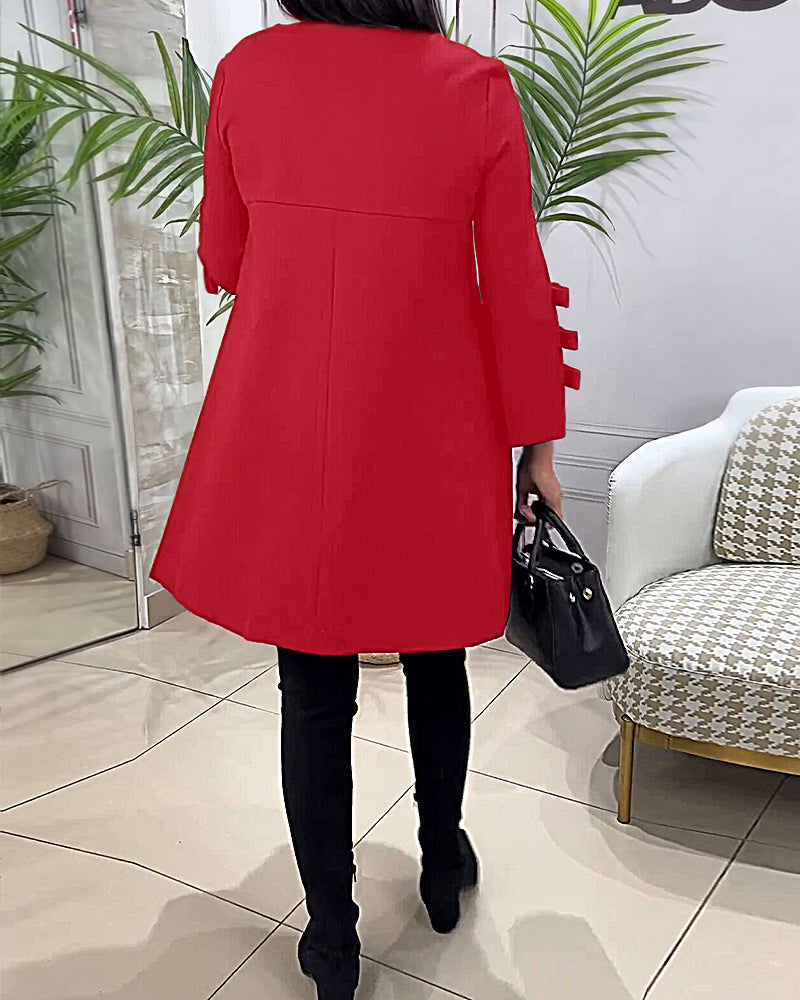 Monique - Women's A-line dress with sleeve bow detailing