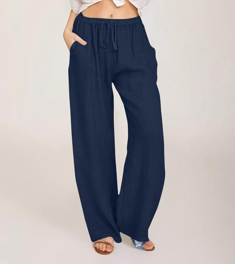 Geneviève - Luchtige high waist damesbroek met rechte pijpen