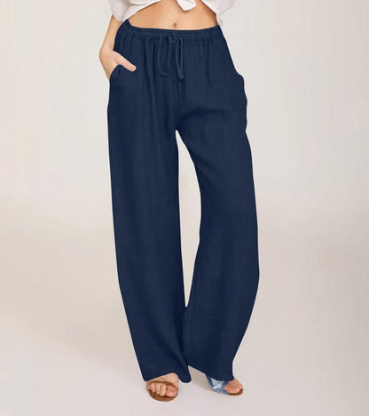 Geneviève - Luchtige high waist damesbroek met rechte pijpen