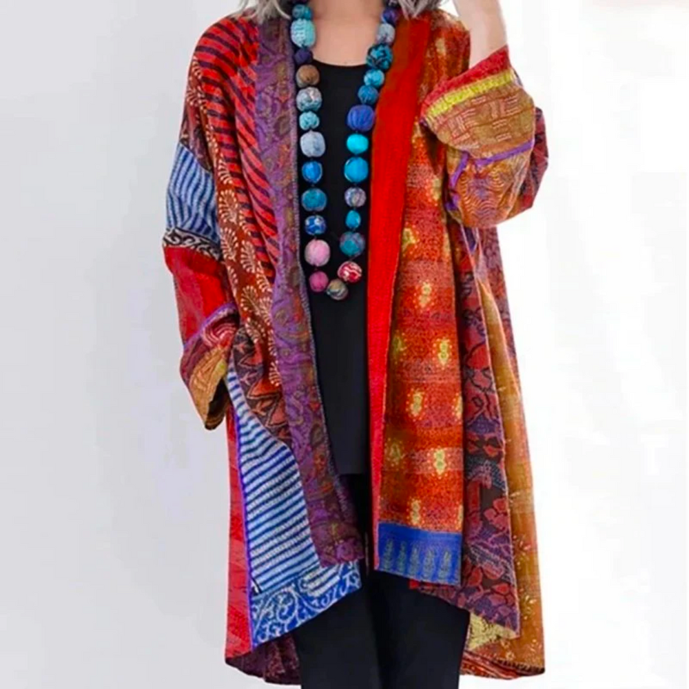 Myrtle - Vrouwen patchwork bohemien kimono vest