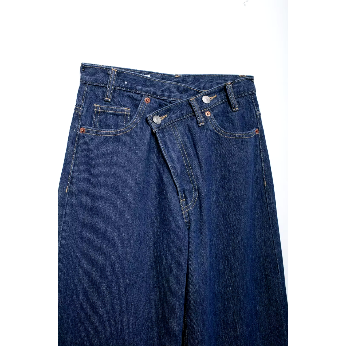 Nonna - Baggy jeans met kromme taille donker denim