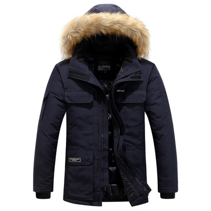 Beckett - Heren arctic shield winter parka met capuchon van imitatiebont