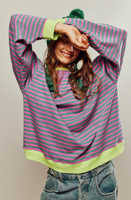 Lagoona - Gestreepte oversized trui voor dames