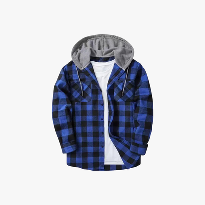 Quinby - Geruite flanellen shirt met capuchon