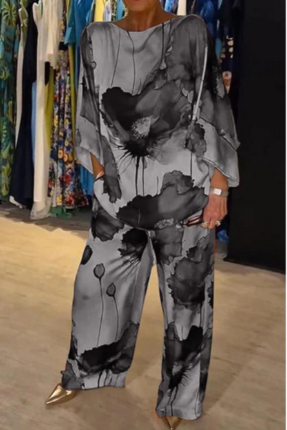 Teresa – Luxe damespak met expressieve bloemenprint