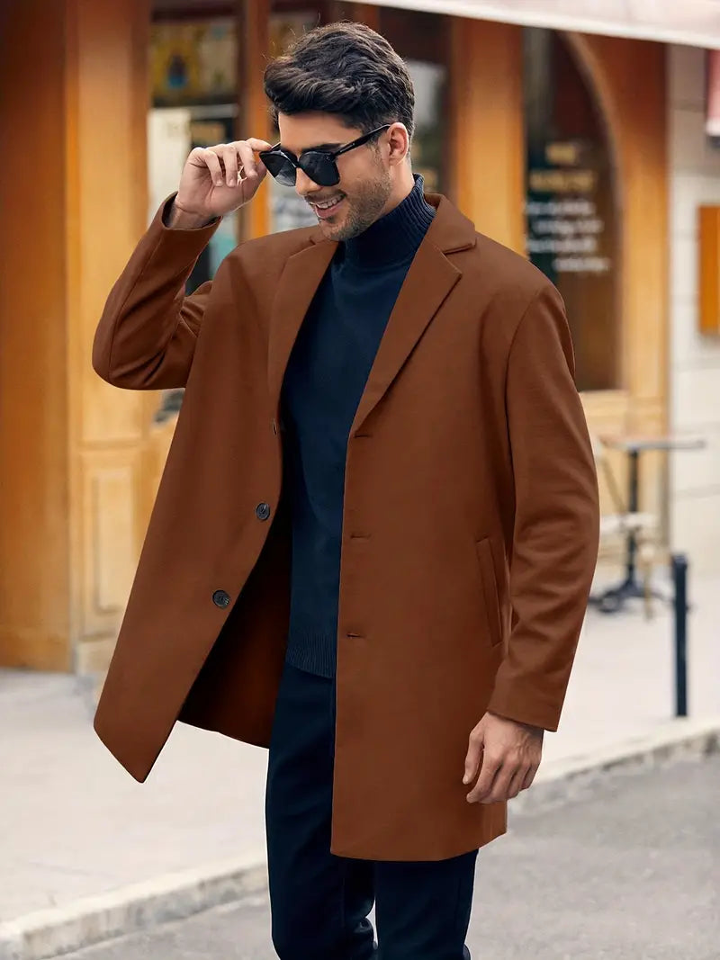 Lindo - Heren trenchcoat met één rij knopen