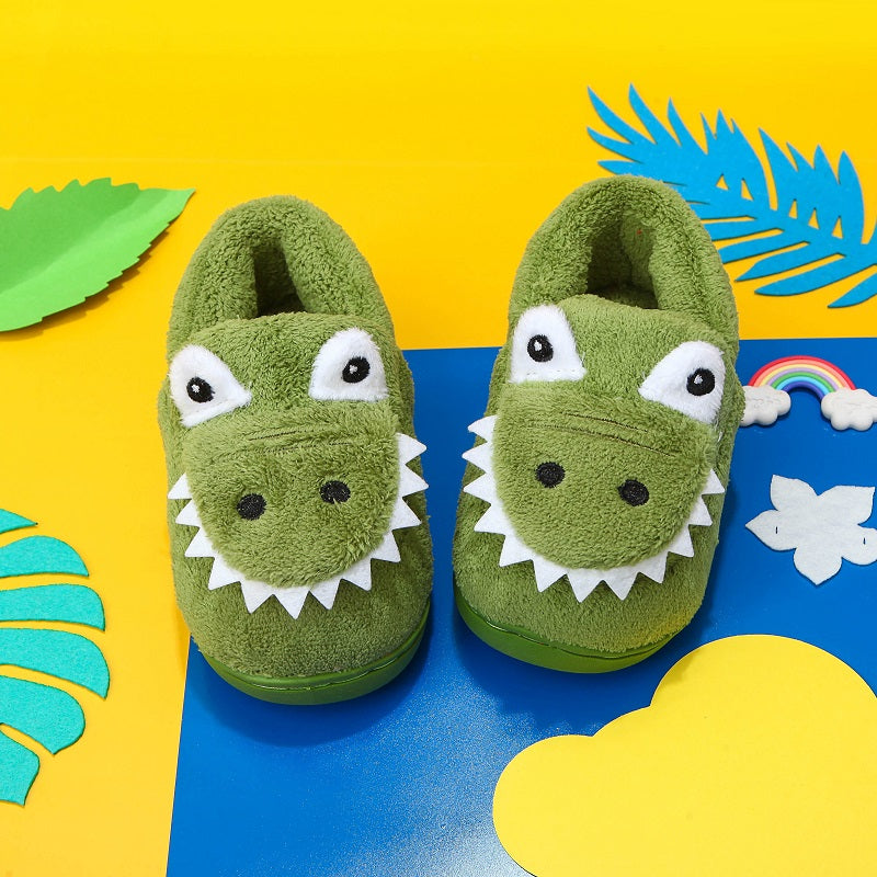 Fluffy pantoffels met dinosaurusmotief voor peuters meisjes jongens - Kealle