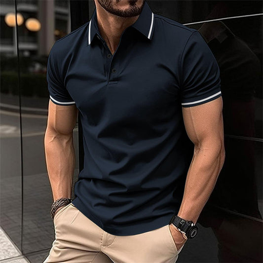 Castiel - Luxe herenslimfit poloshirt met contrasterende randen