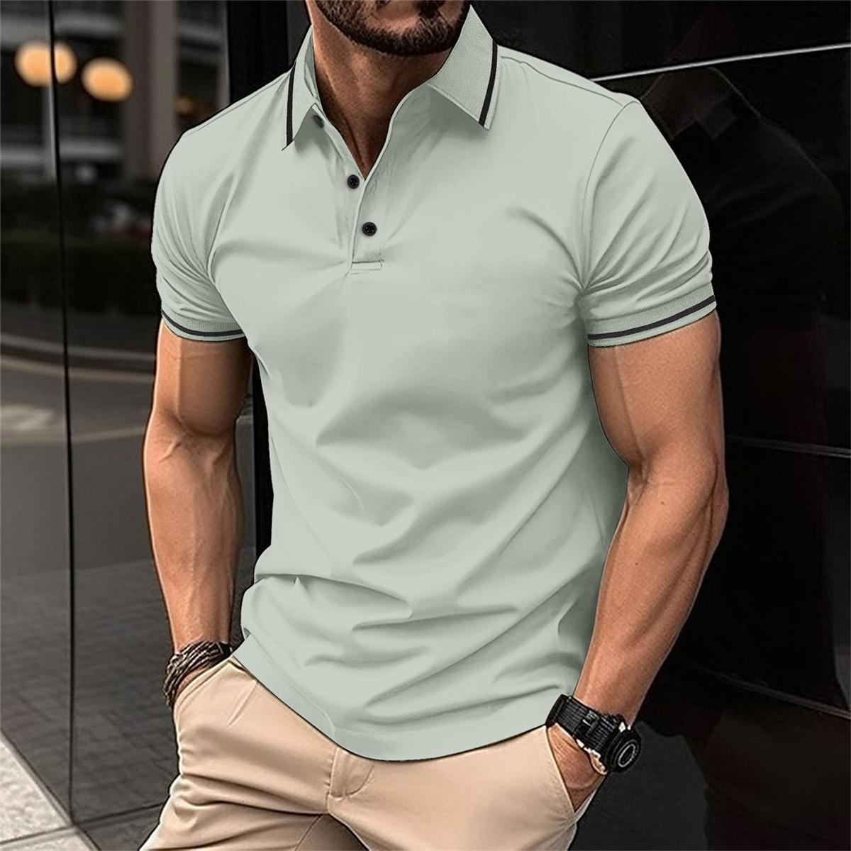 Castiel - Luxe herenslimfit poloshirt met contrasterende randen