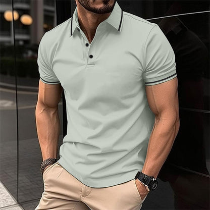 Castiel - Luxe herenslimfit poloshirt met contrasterende randen