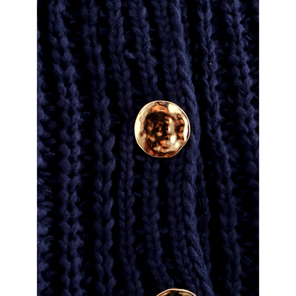 Siba - Navy gebreide blazer met knopen