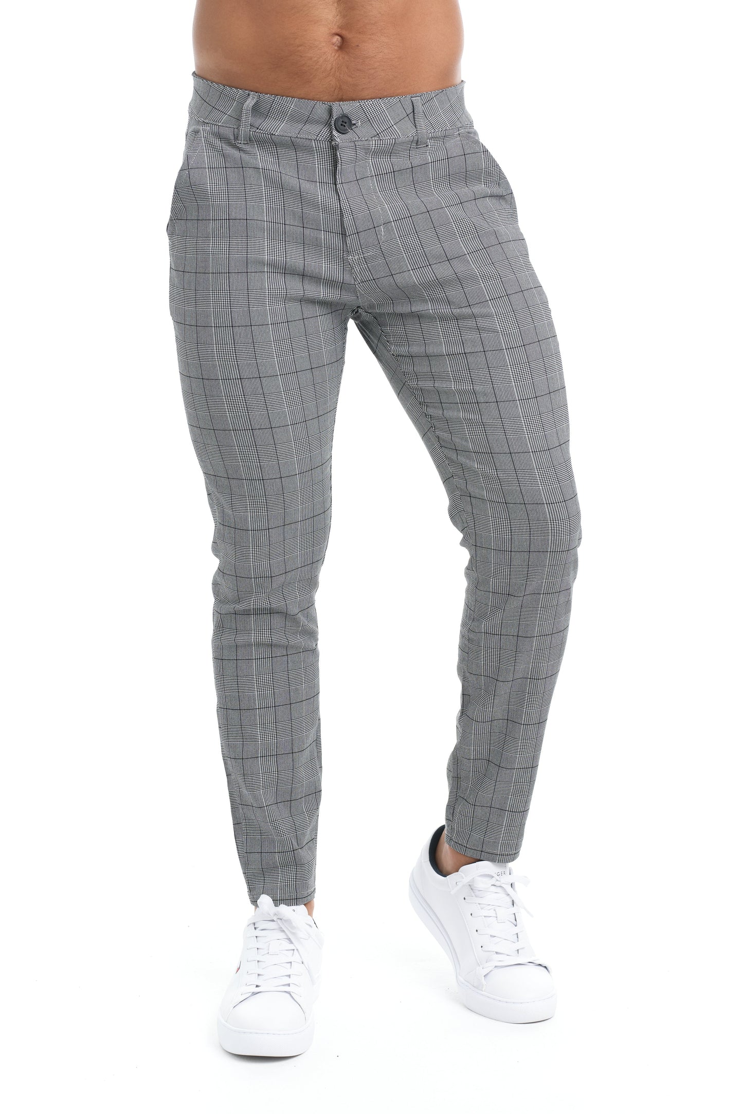 Romulus - Geruite slim-fit broek