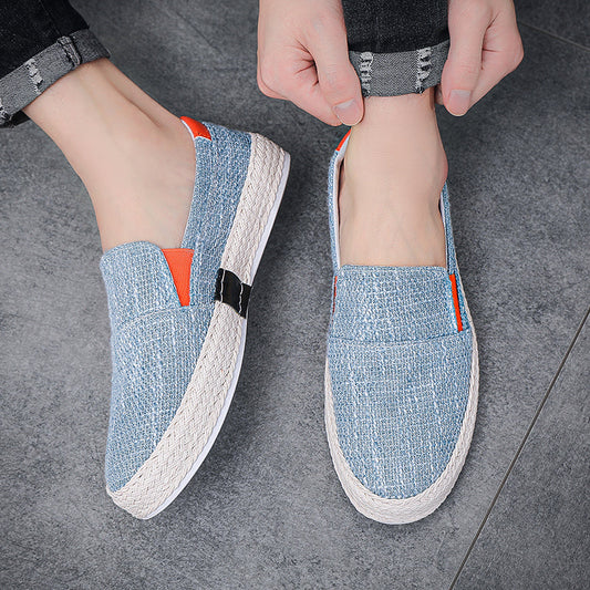 Espadrilles voor de moderne man grijs blauw bruin