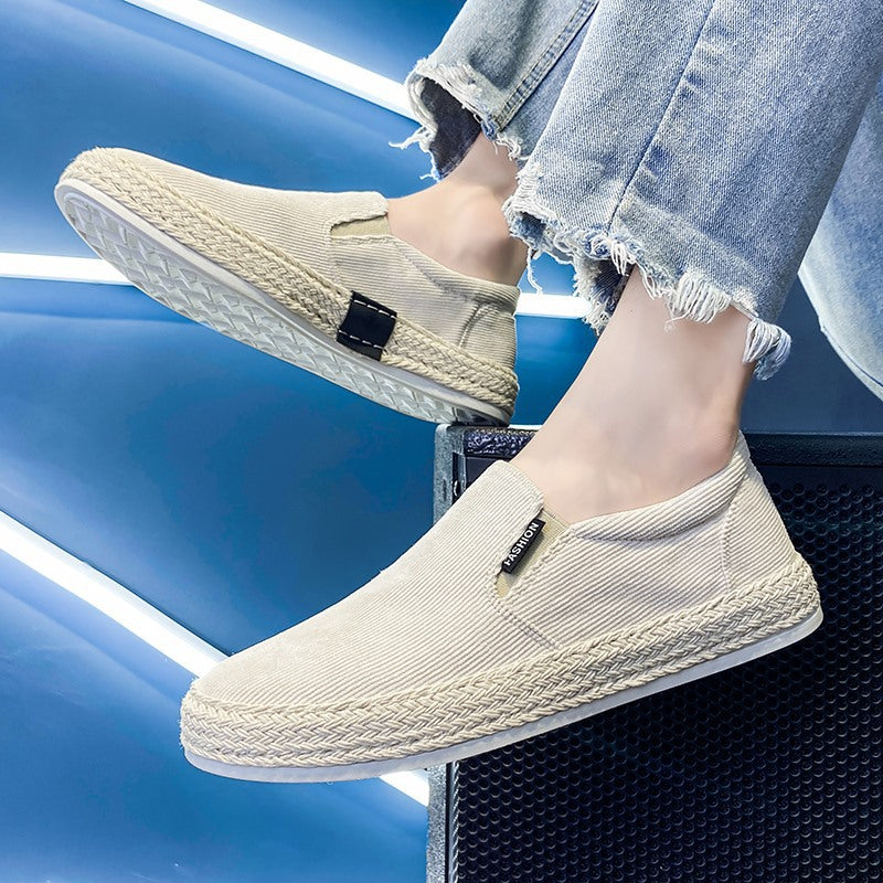 Sportieve stijl zwart wit heren espadrilles