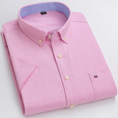 Dan – Heren overhemd met button-down kraag en verfijnde structuur